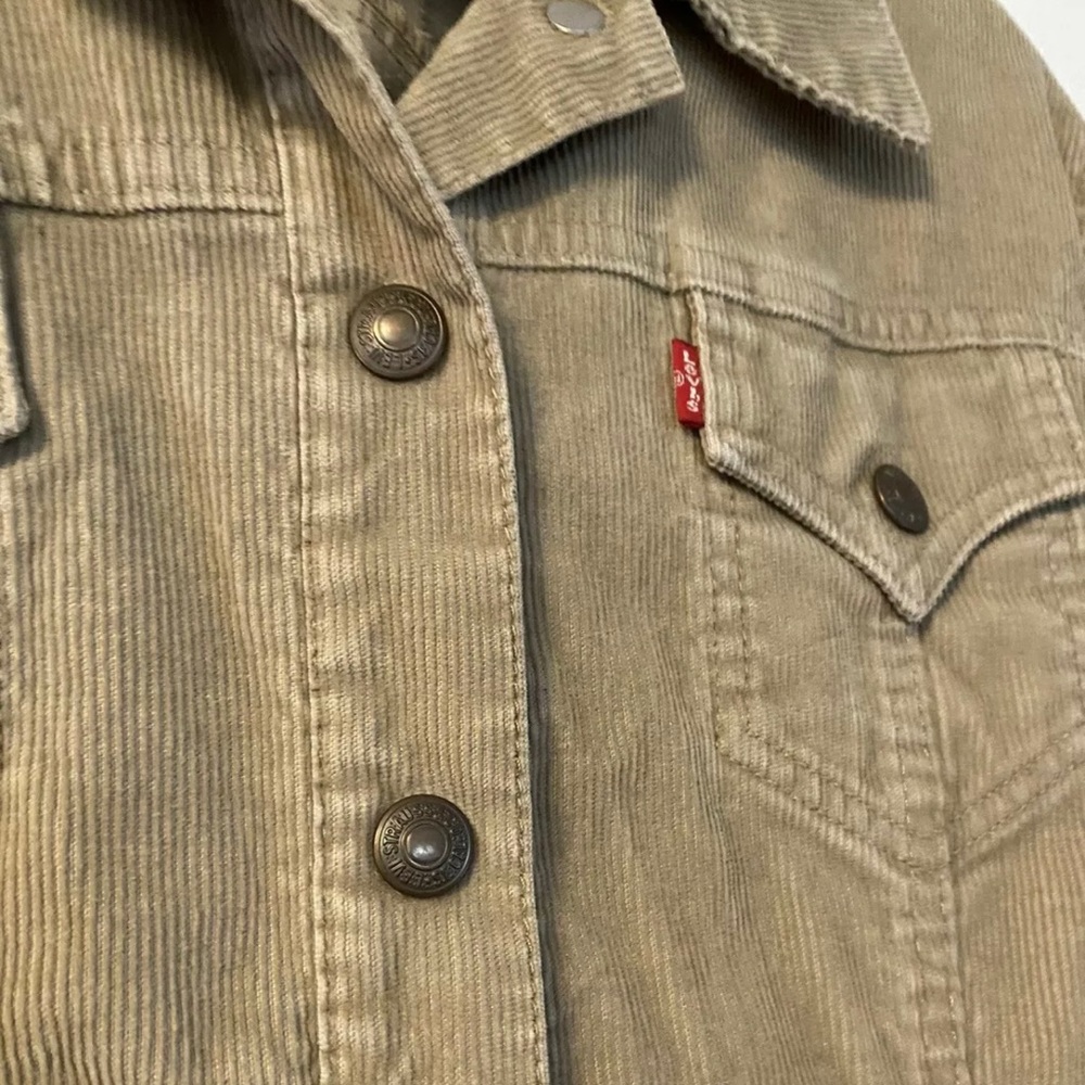 Levis Woman’s Tan Vintage Button Down Corduroy Tr… - image 2